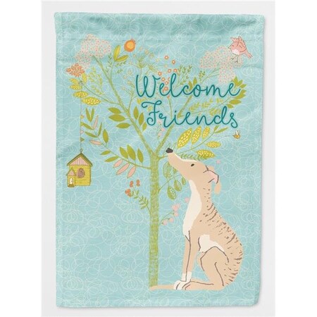 Carolines Treasures Carolines Treasures BB7591CHF Welcome Friends Brindle Greyhound Flag - Canvas House Size BB7591CHF